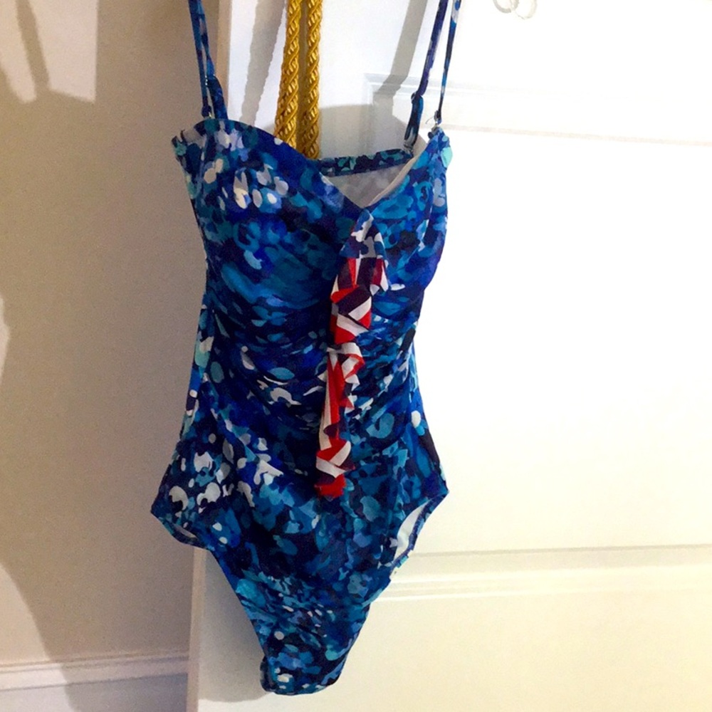 Gottex Red, White & Blue 1 piece swimsuit! Great for Holidays!